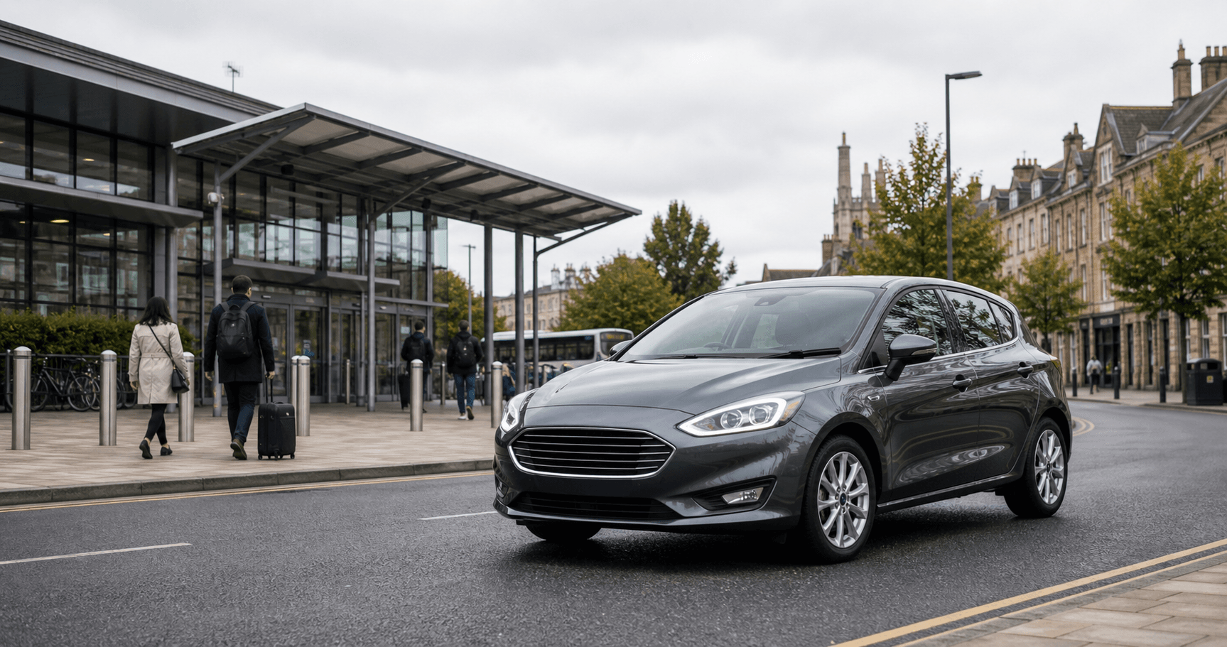 Compact hire car ready for practical travel around Huntingdon