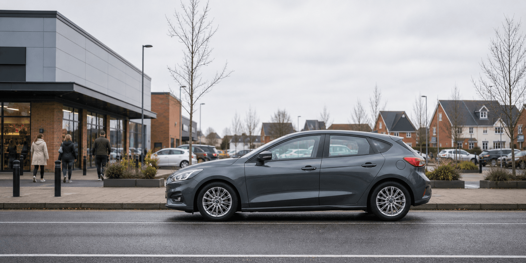 Compact hire car ready for practical travel around Royston
